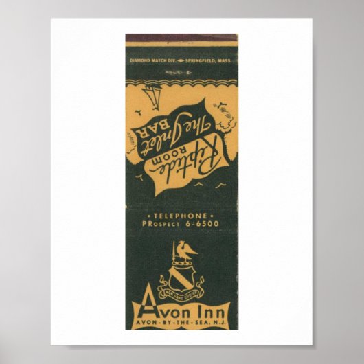 Avon von the Sea NJ, Avon Inn 1950s Matchbook Poster (Vorne)