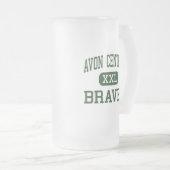 Avon-Zentrale - Braves - hoch - Avon New York Mattglas Bierglas (VorderseiteRechts)