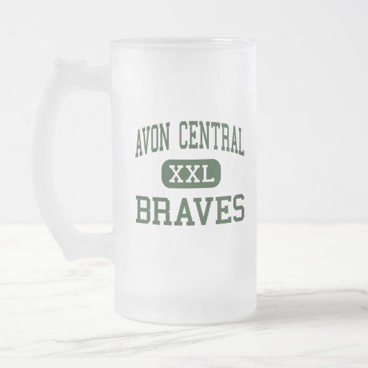 Avon-Zentrale - Braves - hoch - Avon New York Mattglas Bierglas (Links)