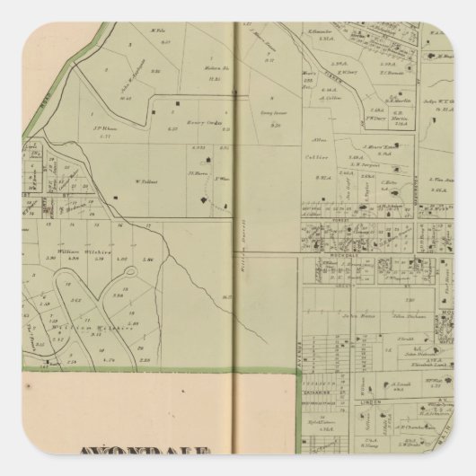 Avondale Quadratischer Aufkleber (Vorderseite)