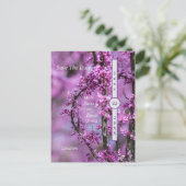 Avondale Redbud Art Save the Date Postkarte (Stehend Vorderseite)