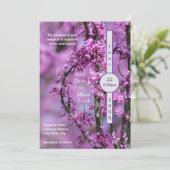 Avondale Redbud Art Wedding Einladung (Stehend Vorderseite)