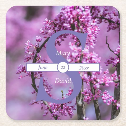 Avondale Redbud Art Wedding Paper Untersetzer (Vorderseite)