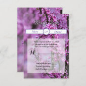 Avondale Redbud Art Wedding RSVP Karte (Vorne/Hinten)