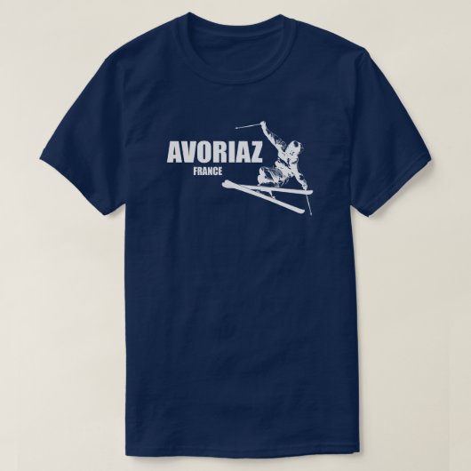 Avoriaz France Skier T-Shirt (Design vorne)