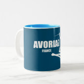 Avoriaz France Skier Zweifarbige Tasse (Vorderseite Links)