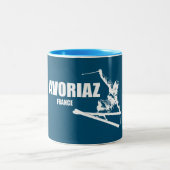 Avoriaz France Skier Zweifarbige Tasse (Mittel)