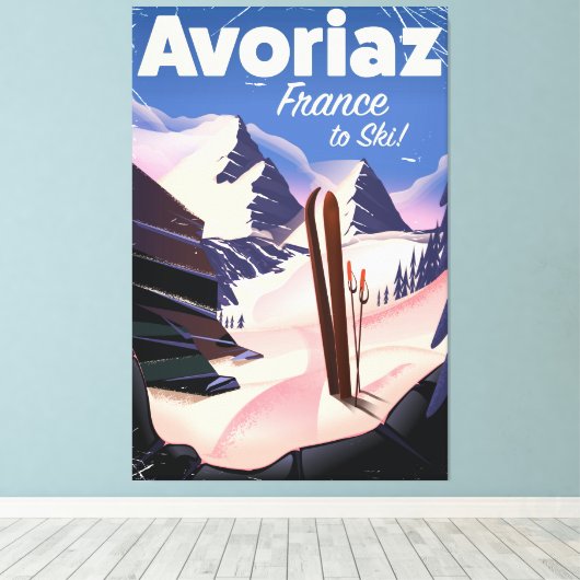 Avoriaz, französisches Skireisepaket Leinwanddruck (Insitu (Holzboden))