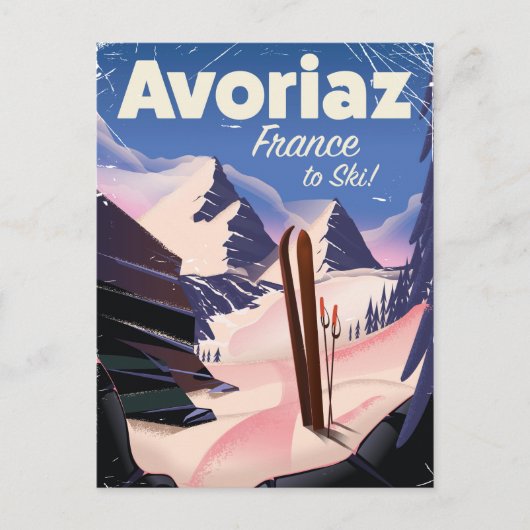 Avoriaz, französisches Skireisepaket Postkarte (Vorderseite)