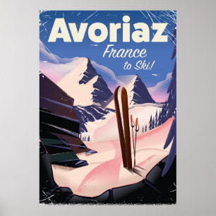 Avoriaz, französisches Skireiseplakat Poster
