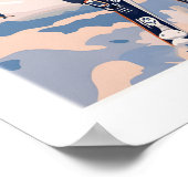 Avoriaz Portes du Soleil Hänge Ski Druck Französis Poster (Ecke)