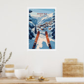 Avoriaz Portes du Soleil Pisten Druck Französisch Poster (Küche)
