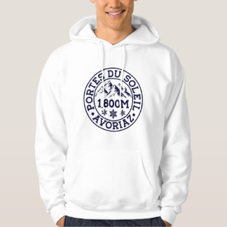 Avoriaz Schneebedeckter Berg Ski  Hoodie