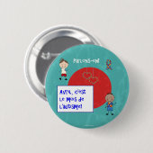 Avril c'est le Mois de l'autisme rond macaron Button (Vorne & Hinten)