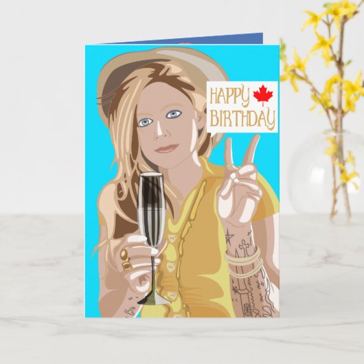 Avril Lavigne Geburtskarte. Karte (Gelbe Blume)