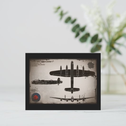 Avro 683 Lancaster 1 Postkarte (Stehend Vorderseite)