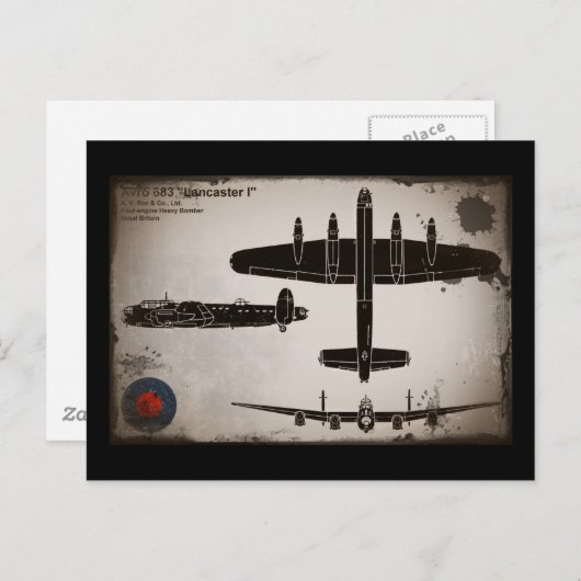 Avro 683 Lancaster 1 Postkarte (Vorne/Hinten)