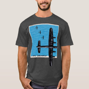 Avro Lancaster Bomber Flugzeug WW2 über Meer T-Shirt
