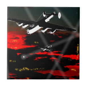 Avro Lancaster Bomber Tile 'Night Raider 43' Fliese