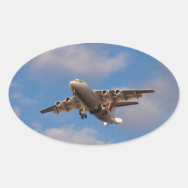 Avro RJ85 Jet Landing Ovaler Aufkleber