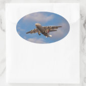 Avro RJ85 Jet Landing Ovaler Aufkleber (Tasche)
