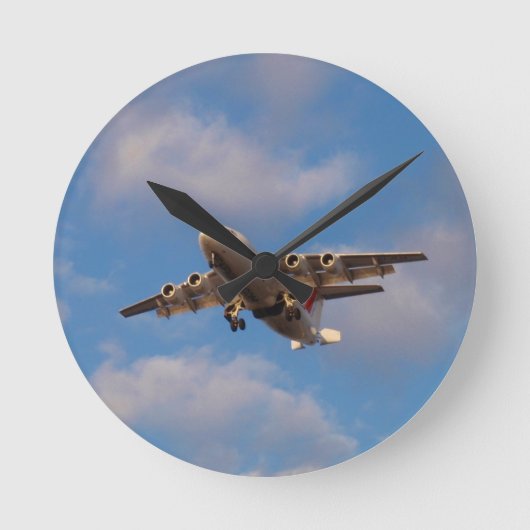 Avro RJ85 Jet Landing Runde Wanduhr (Vorderseite)