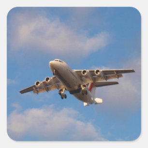 Avro RJ85 Jet Landung Quadratischer Aufkleber