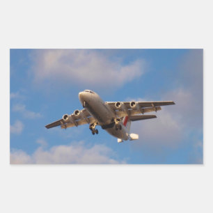 Avro RJ85 Jet Landung Rechteckiger Aufkleber