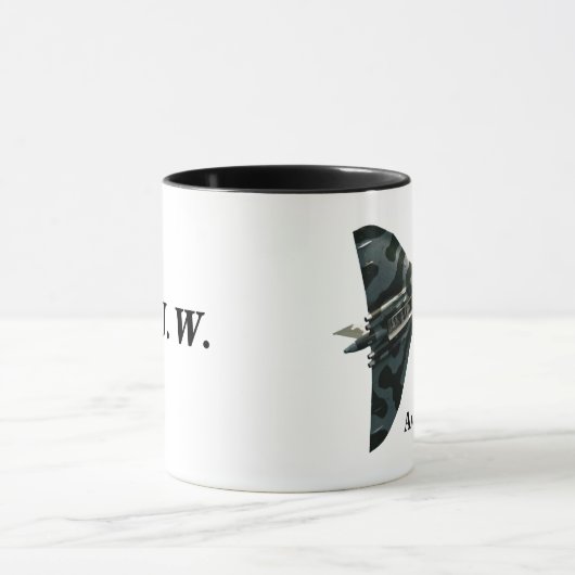 Avro Vulcan Bomber mit Ihrem Monogramm Tasse (Zentrum)