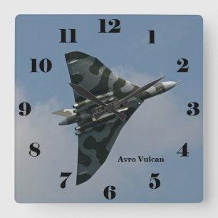 Avro Vulcan Delta Wing Bomber all numbers Quadratische Wanduhr
