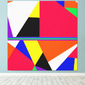 Avryl Fleurs farbenfrohe Abstrakte Geometrie Leinwanddruck (Insitu (Holzboden))