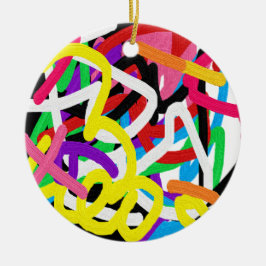 Avryl Fleurs farbenfrohe Graffiti Doodle Ornament