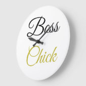 Avryl Fleurs Gold Black Hübsch Schriftart Clock Große Wanduhr (Winkel)