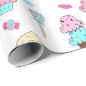 Avryl Fleurs Niedlicher Eis-Creme-Cupcake-Donut Geschenkpapier (Rolleneckpunkt)