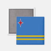 AW001 ARUBA, Flag, Amerika, Kühlschrank Magnet (Vorderseite/Rückseite)