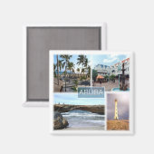 AW003 ARUBA, Mosaik, Amerika, Kühlschrank Magnet (Vorderseite/Rückseite)