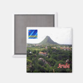 AW006 ARUBA, Panorama, Amerika, Kühlschrank Magnet (Vorderseite/Rückseite)
