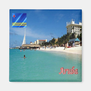 AW008 ARUBA, Palm Beach, Panorama, Kühlschrank Magnet
