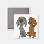 AW - Cartoon Weimaraner und Pointer Magnet (Vorderseite/Rückseite)