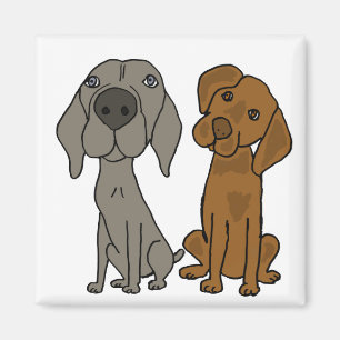 AW, Cartoon Weimaraner und Zeiger-Magnet Magnet