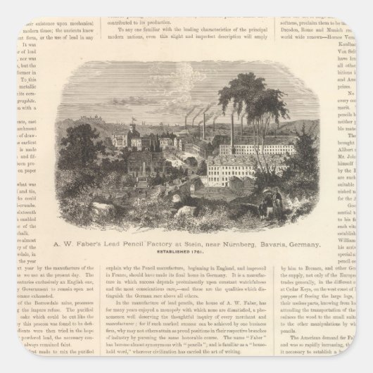 AW Faber's Bleistifte Quadratischer Aufkleber (Vorderseite)