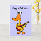 AW - Funny Duck mit Guitar Birthday Card Karte (Gelbe Blume)