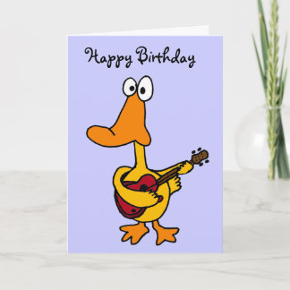 AW - Funny Duck mit Guitar Birthday Card Karte