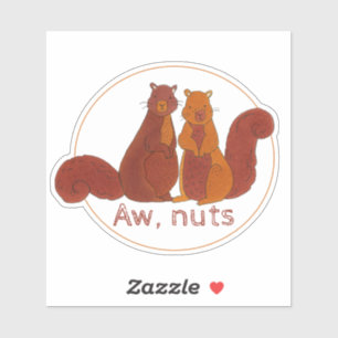 Aw Nuts Niedlich Eichhörnchen Aufkleber