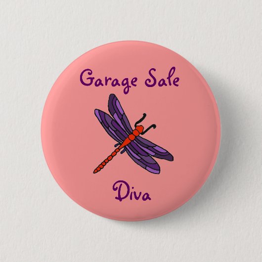 AW, Ramschverkauf-Diva-Libellen-Knopf Button (Vorderseite)