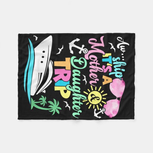 Aw schickt seine Mutter und Amp; Tochter Trip Fami Fleecedecke (Vorderseite (Horizontal))