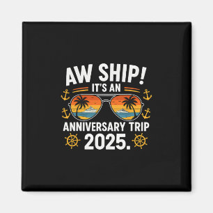 Aw Schiff Hochzeitstrip 2025 Kreuzfahrt Paar Urlau Magnet