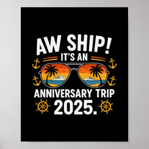 Aw Schiff Hochzeitstrip 2025 Kreuzfahrt Paar Urlau Poster