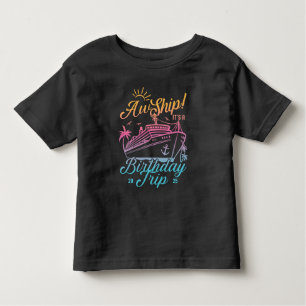Aw Ship Custom Birthday Cruise Group Matching Kleinkind T-shirt