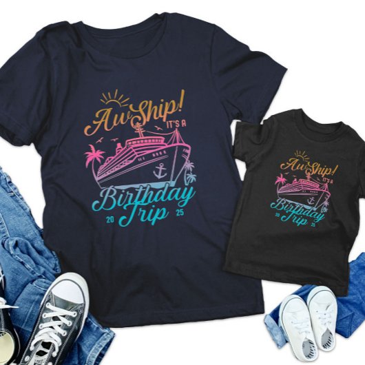 Aw Ship Custom Birthday Cruise Group Matching T-Shirt